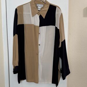 Diane Gilman Multicolor Button-Up Blouse
